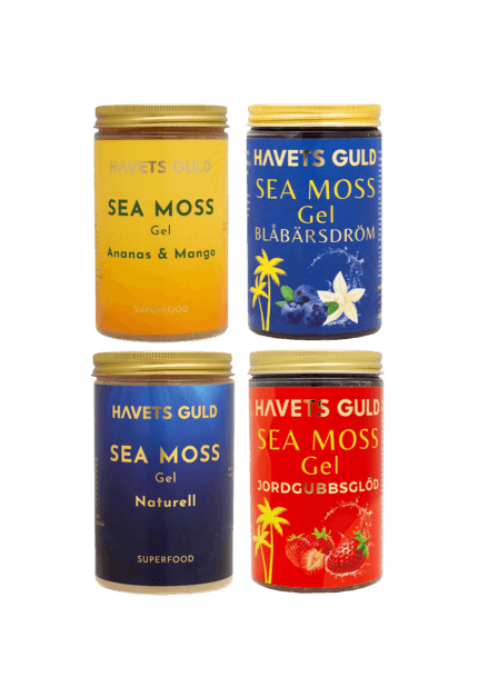 sea moss pack med 4 smaker